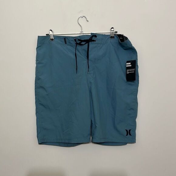 NWT Hurley Mens Blue Drawstring‎ Swim Trunks Board Shorts Size 34 - Picture 1 of 6